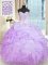 Lavender Lace Up Sweet 16 Quinceanera Dress Beading and Ruffles Sleeveless Floor Length