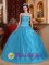 Spaghetti Straps Sequin And Beading Decorate Popular Teal Quinceanera Dress For Sweet 16 In Hollywood FL