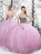 Elegant Lilac Ball Gowns Beading Sweet 16 Dress Lace Up Tulle Sleeveless