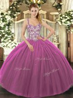 Flirting Floor Length Purple 15th Birthday Dress Straps Sleeveless Lace Up(SKU SJQDDT1164002-1BIZ)