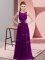 Purple Quinceanera Court Dresses Wedding Party with Beading and Appliques Scoop Sleeveless Zipper