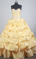 Mexican Luxurious Ball Gown Sweetheart Floor-length Yellow Quinceanera Dress LZ426023