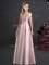 Pink Empire Elastic Woven Satin Off The Shoulder Cap Sleeves Bowknot Floor Length Zipper Dama Dress