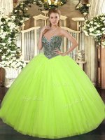 Most Popular Yellow Green Sleeveless Floor Length Beading Lace Up Quince Ball Gowns(SKU SJQDDT980002-4BIZ)