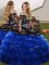 Floor Length Blue And Black Sweet 16 Quinceanera Dress Off The Shoulder Sleeveless Lace Up