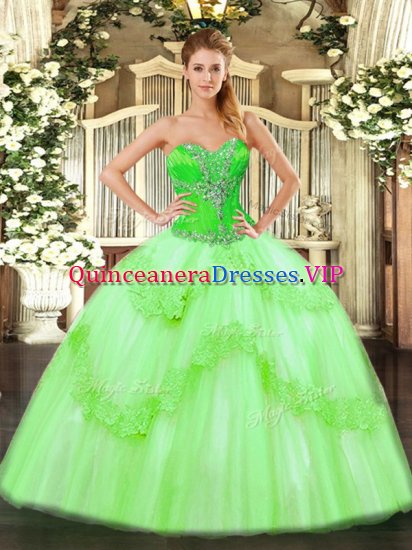 Sleeveless Tulle Lace Up Vestidos de Quinceanera for Sweet 16 and Quinceanera - Click Image to Close