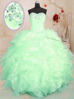 Affordable Sleeveless Beading and Ruffles Lace Up Quinceanera Dresses