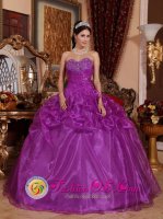 Gorgeous Eggplant Purple Tarija Blivia New Arrival Sweetheart Beaded Quinceanera Dress