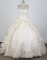 Mexican Romantic Ball Gown Strapless Floor-length Champagne Quinceanera Dress LZ426019