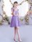 Smart Chiffon Cap Sleeves Mini Length Quinceanera Court of Honor Dress and Ruching