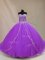 Luxury Ball Gowns Sleeveless Purple Sweet 16 Dresses Court Train Lace Up