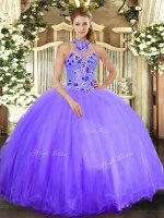Designer Embroidery 15th Birthday Dress Lavender Lace Up Sleeveless Floor Length(SKU SJQDDT1270002-2BIZ)