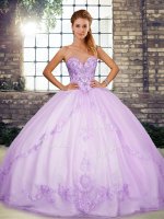 Free and Easy Lavender Sleeveless Beading and Embroidery Floor Length Quinceanera Dresses