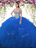 Sleeveless Lace Up Floor Length Beading Quinceanera Dresses