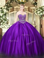 Decent Purple Lace Up 15 Quinceanera Dress Beading Sleeveless Floor Length(SKU SJQDDT1556002-1BIZ)