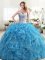 Sleeveless Beading and Ruffles Lace Up Quinceanera Gown
