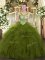 Sumptuous Floor Length Ball Gowns Sleeveless Olive Green Ball Gown Prom Dress Lace Up