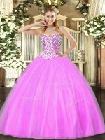 Sweetheart Sleeveless Tulle Ball Gown Prom Dress Beading Lace Up(SKU SJQDDT971002-1BIZ)