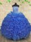 Organza Sleeveless Floor Length Sweet 16 Quinceanera Dress and Beading and Ruffles