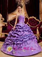 Kantvik Finland Appliques And Pick-ups Decorate Luxurious Lavender For Sweetheart Taffeta Ball Gown Quinceanera Dress