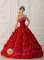 Quimbaya colombia Elegant Wine Red Pick-ups Quinceanera Dress With Strapless Appliques and Beading Decorate