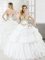Fitting White Taffeta Lace Up Sweet 16 Dresses Sleeveless Floor Length Beading and Pick Ups