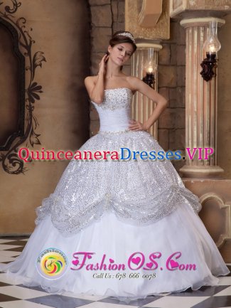 Charlestown Massachusetts/MA Stunning Sequin Strapless With the Super Hot White Quinceanera Dress