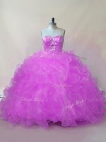 Lilac Lace Up Quinceanera Dresses Beading and Ruffles Sleeveless Floor Length(SKU PSSW1131-3BIZ)