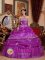 Fashionable Fuchsia Quinceanera Dress For Peterborough New hampshire/NH Strapless Organza With Appliques And Ruffles Ball Gown