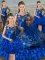 Shining Sleeveless Lace Up Floor Length Embroidery and Ruffled Layers Quinceanera Dresses