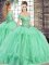 Smart Ball Gowns Sweet 16 Dresses Apple Green Off The Shoulder Tulle Sleeveless Floor Length Lace Up