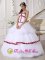 Appliques Decorate Bodice Best White and Wine Red Organza Quinceanera Dresses In Cape Coral FL