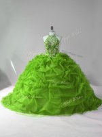 Smart Ball Gowns Sleeveless Green Quinceanera Gowns Court Train Lace Up(SKU PSSW0837-10BIZ)