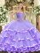Luxurious Sweetheart Sleeveless Organza Sweet 16 Quinceanera Dress Beading and Ruffled Layers Lace Up