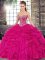 Simple Sleeveless Lace Up Floor Length Beading and Ruffles Vestidos de Quinceanera