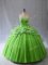 Traditional Sweetheart Sleeveless Brush Train Lace Up Quinceanera Gown Tulle
