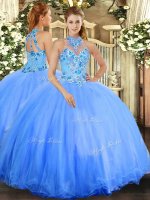 Amazing Sleeveless Lace Up Floor Length Embroidery Vestidos de Quinceanera