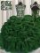 Scoop See Through Dark Green Sleeveless Floor Length Beading and Pick Ups Lace Up Party Dresses