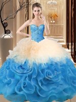Clearance Floor Length Multi-color Sweet 16 Dress Sweetheart Sleeveless Lace Up