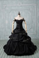 Pretty Black Sleeveless Pick Ups and Hand Made Flower Lace Up Ball Gown Prom Dress(SKU SWQD296BIZ)