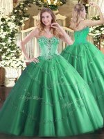 Comfortable Floor Length Turquoise Quinceanera Gowns Sweetheart Sleeveless Lace Up