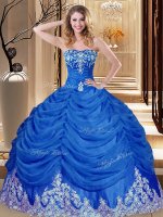 Sleeveless Appliques and Pick Ups Lace Up Party Dresses