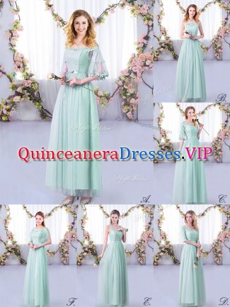 Top Selling Floor Length Light Blue Vestidos de Damas Off The Shoulder Half Sleeves Side Zipper