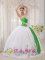 Ennis TX The Super Hot White and green Sweetheart Neckline Quinceanera Dress With Embroidery Decorate