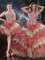 High Class Sweetheart Sleeveless Organza Quince Ball Gowns Beading and Ruffled Layers Lace Up