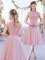 Pink High-neck Zipper Lace Court Dresses for Sweet 16 Cap Sleeves