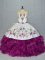 Custom Made Fuchsia Ball Gown Prom Dress Sweet 16 and Quinceanera with Embroidery and Ruffles Sweetheart Sleeveless Lace Up