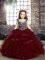 Trendy Sleeveless Lace Up Floor Length Beading and Ruffles Little Girls Pageant Gowns