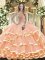 Sexy Sleeveless Lace Up Floor Length Beading and Ruffled Layers Vestidos de Quinceanera