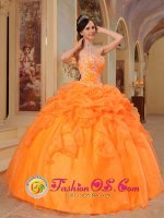 Mountain Home Arkansas/AR Appliques and Pick-ups For sweetheart Orange Quinceanera Dress With Taffeta and Organza(SKU QDZY350-JBIZ)
